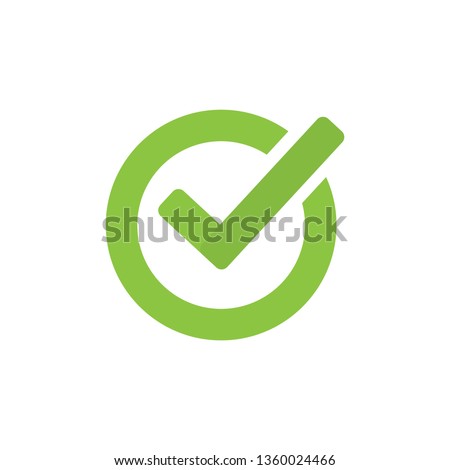 Check mark icon in flat style. OK, accept vector illustration on white isolated background. Tick business concept