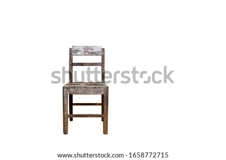 Similar – Image, Stock Photo Old, rustic wooden chair stands in a bush