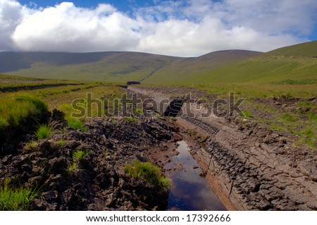 peat bog in Co.Mayo,after peat harvesting