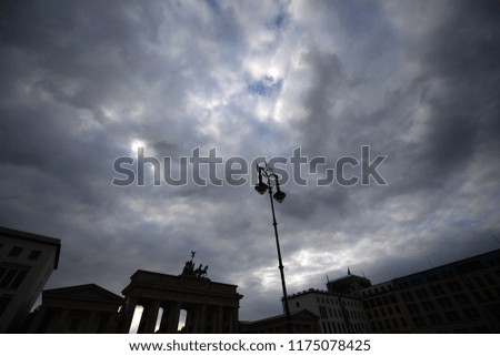 Similar – Image, Stock Photo Clouds over Brandenburg Gate