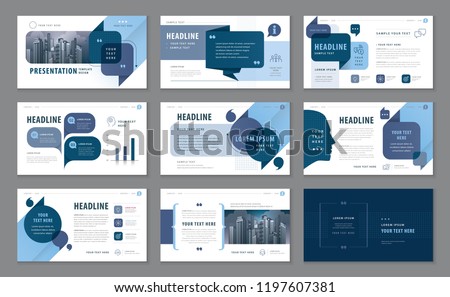 Abstract Presentation Templates, Infographic Blue elements Template design set for Brochures, flyer,Messages, flyer, magazine,Questions and Answers, social networks,talk bubbles vector,company Profile