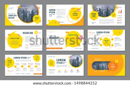 Abstract Presentation Templates, Infographic Yellow elements Template design set for Brochures, flyer, leaflet, Website design, Webpage, Questions and Answers, social networks, speech bubble, talk.