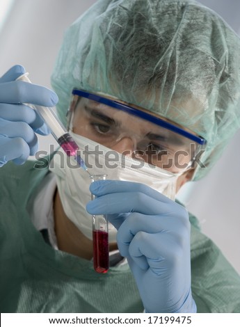 Scientist working in laboratory, chemistry related or medical design