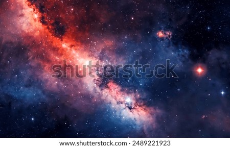 Similar – Image, Stock Photo Milky Way with a blurred human in the foreground