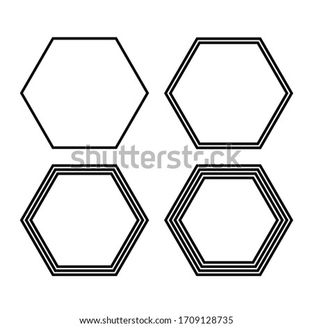 Figure 4 hexagon shapes with different number of lines.