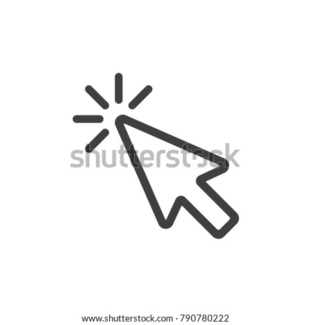 Click icon - simple flat design isolated on white background, vector