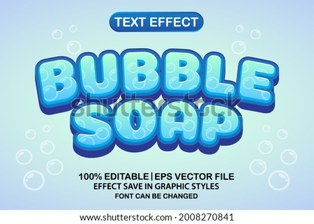 bubble soap 3d editable text effect