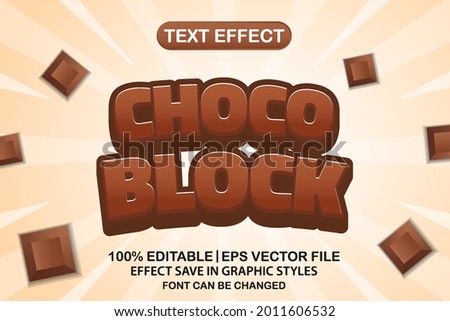 chocolate block 3d editable text effect