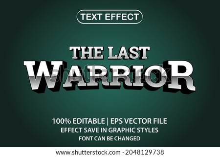 the last warrior 3d editable text effect