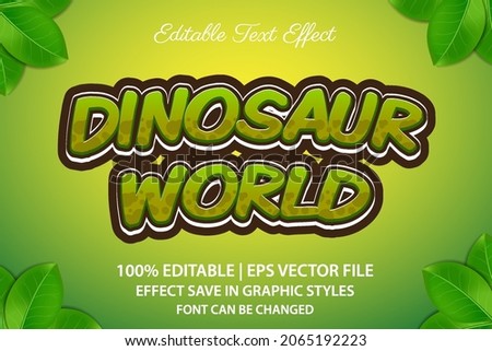 dinosaur world 3d editable text effect