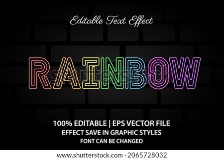 neon rainbow light editable text effect 3d style