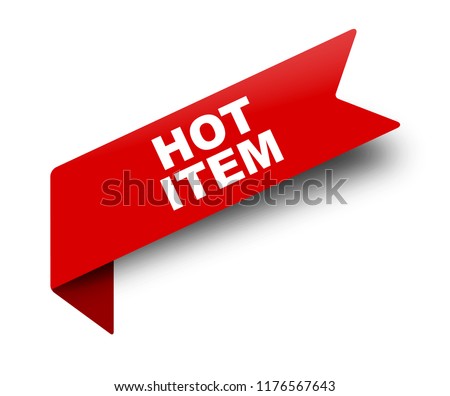 red vector banner ribbon hot item