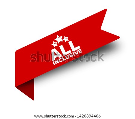 red vector illustration banner all inclusive