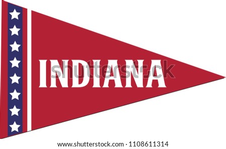 Indiana Pennant, State Flag, Isolated Triangle Vector