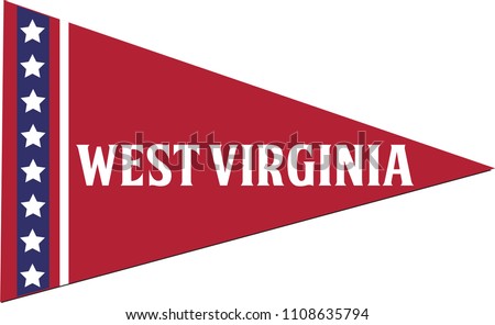 West Virginia Pennant, State Flag, Vector Isolated Banner Triangle