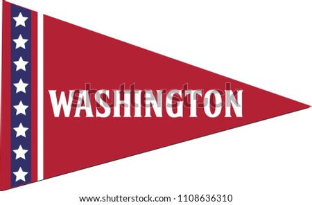 Washington Pennant, State Flag, Vector Isolated Banner Triangle