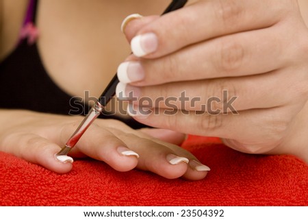 Nail care on a white background