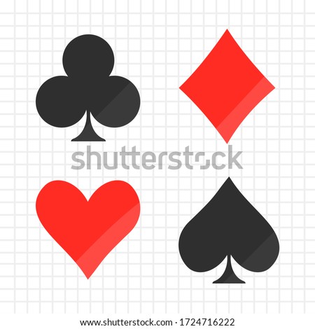 Set of card suits icon isolated on white background.