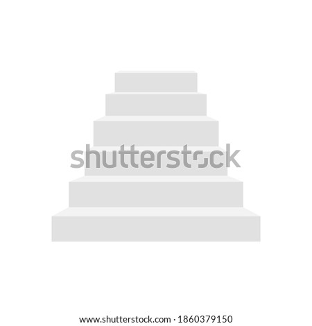 Realistic mock up stairs on white background