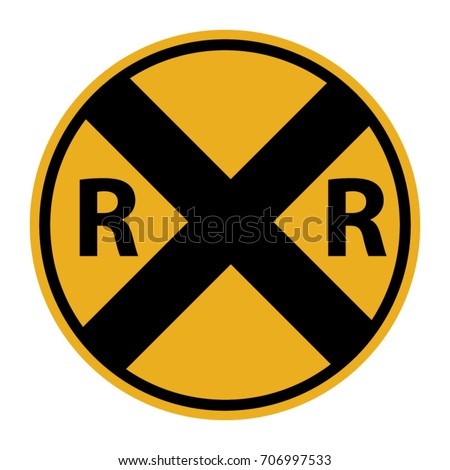 railway crossing traffic sign