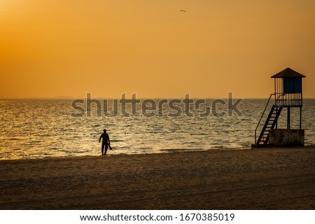 Silhouette of Fanateer Beach -Saudi Arabia 
