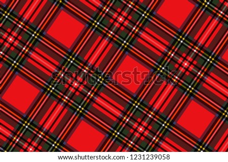 Christmas  Scottish Woven Tartan Plaid Seamless Pattern on red background.illustration Foto d'archivio © 