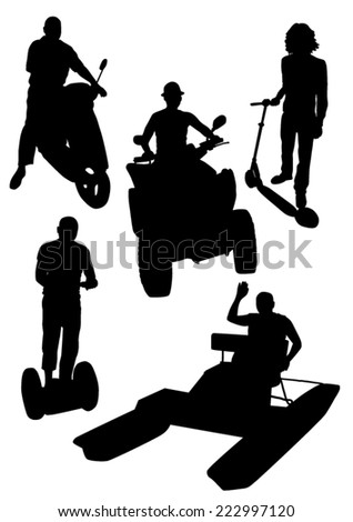 Silhouettes of People on the active leisure