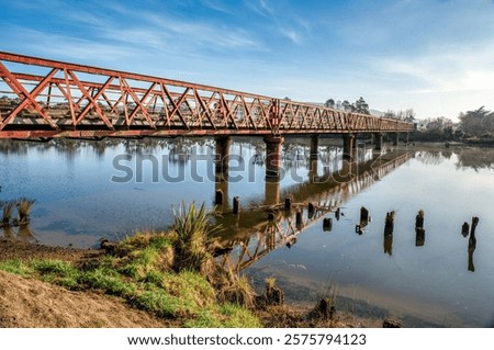 Similar – Image, Stock Photo Sunrise over the riverbed