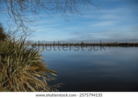 Similar – Image, Stock Photo Sunrise over the riverbed