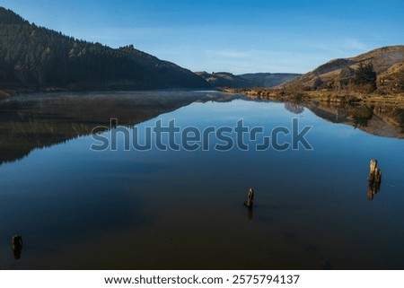 Similar – Image, Stock Photo Sunrise over the riverbed