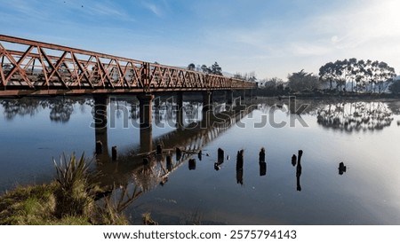 Similar – Image, Stock Photo Sunrise over the riverbed