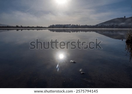Similar – Image, Stock Photo Sunrise over the riverbed