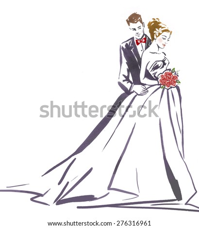 Wedding couple hugging.Silhouette of bride and groom.Wedding invitation.Wedding card.Wedding background.Love couple.