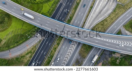 Similar – Image, Stock Photo Urban road junction in suburb area