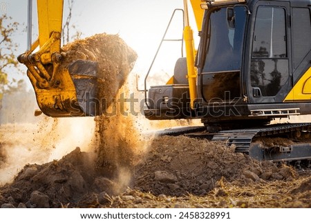 Similar – Image, Stock Photo Excavator on the construction site