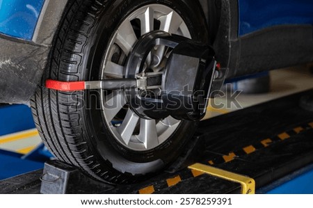 Similar – Image, Stock Photo Wheel repair shop axis