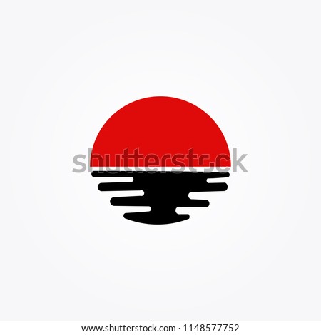 sun set and sun rise logo japan style