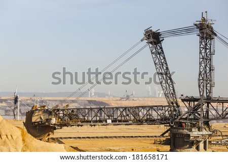 A giant Bucket Wheel Excavator at work in a lignite pit mine