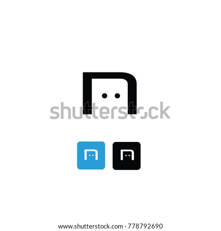 n font logo bot flat vector logo template Foto stock © 