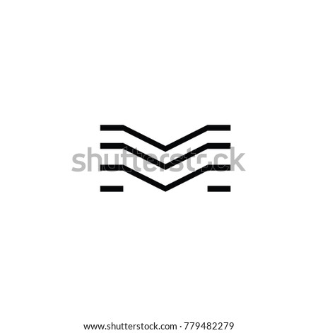 m logo line vector flat template