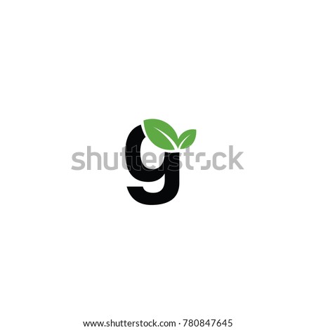 g font logo leaf vector logo template Photo stock © 