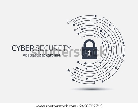 Cyber security technology on circuit board. Abstract background futuristic Hi tech style, Technology data protection system, Internet security and safety information personal, Vector and Illustration.