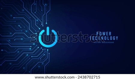 Futuristic power button security cyber connection technology. Cyber security concept abstract background futuristic Hi tech style. Information privacy idea. Vector and Illustration.