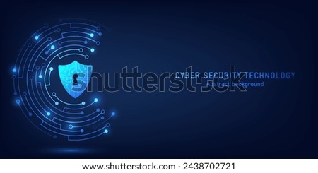 Cyber security technology on circuit board. Abstract background futuristic Hi tech style, Technology data protection system, Internet security and safety information personal, Vector and Illustration.