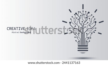 Light bulb, Innovation abstract background. Creative idea, patent, digital solution, future technology concept. Business idea, Inspiration, Brainstorming, Creativity. Vector and illustration.