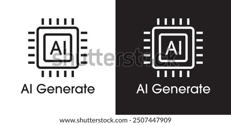 AI Generated icon. Generate symbol. Artificial intelligence and Machine learning technology concept. Icon element for app and web. Vector illustration.