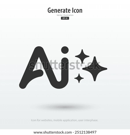 AI Generated icon. Generate symbol. Enter command text to generate ideas. Artificial intelligence technology concept. Icon element for app, website and interphase. Vector illustration.