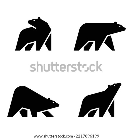 Set of Ice Bear, Ice Bear Logo. Icon design. Template elements