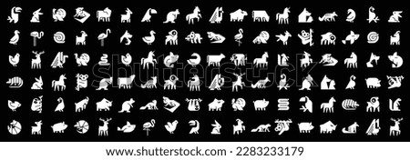 Animals logos collection. Animal logo set. Geometrical abstract logos. Icon design	