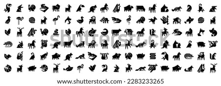 Animals logos collection. Animal logo set. Geometrical abstract logos. Icon design	